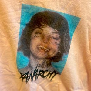 LIl Xan tour short sleeve shirt. size large, light pink